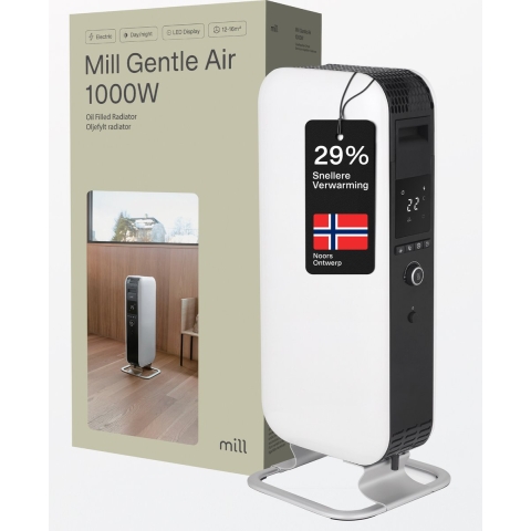 Mill AB-H1000DN Olieradiator, 1000Watt, LED display, dag/nacht thermostaat
