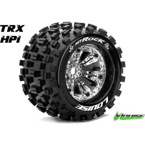 Louise MT-ROCK Medium banden op chrome velgen voor 1/8 MT - 0 offset
