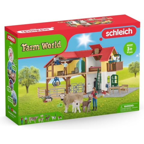 Farm World - Boerderij met stal en dieren Speelfiguur