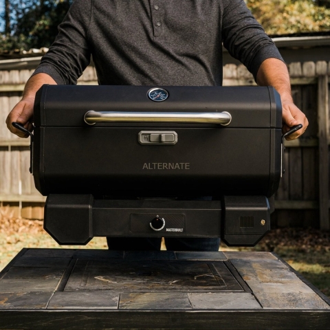 Draagbare houtskoolbarbecue en -rookoven Barbecue