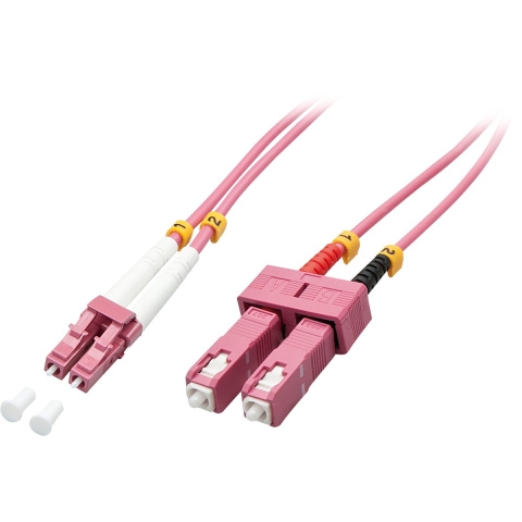 LINDY 46360 Glasvezel Optische vezel Aansluitkabel Multimode OM4 1.00 m