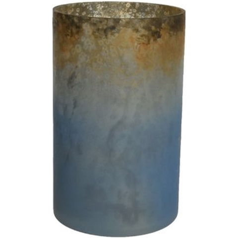 Theelichthouder glas d13h20cm m.blw - Ksd