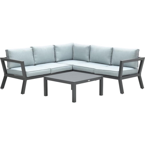 Colorado lounge set 3-dlg carbon black/ mint grey - Garden impressions