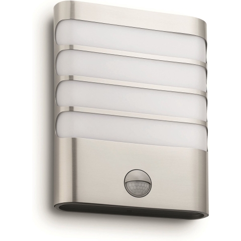 Raccoon buitenwandlamp met sensor 1-lichts RVS - Philips