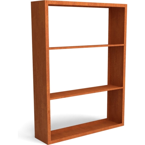 Egura cortenstaal houtopslag onderverdeling 3 vakken 1500x385x2000 mm - Geroba