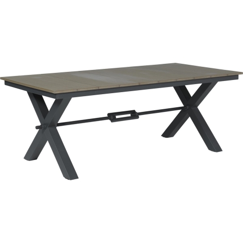 Robusto tafel 200x100xH76 VW vintage teak/ carbon black - Garden impressions