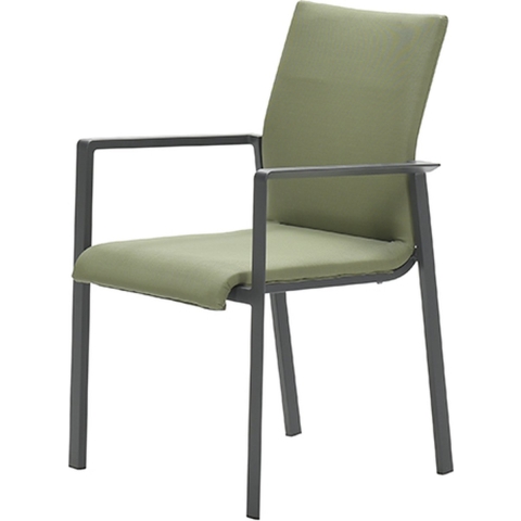 Dallas dining fauteuil carbon black/ moss green - Garden impressions