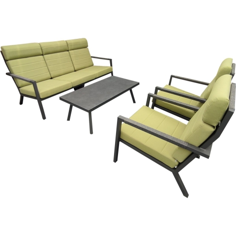 Set angelina lounge 4 delig groen antraciet - Driesprong collection