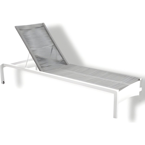 Ishi stackable lounger alu white/rope light grey - Yoi