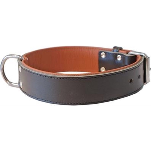 Halsband breed luxe 40 mm/70 cm donkerbruin - Gebr de boon