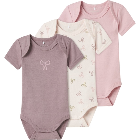 Name It Romper k/æ - Noos - 3-pack - Nauwelijks Roze - Name It - 68 - Romper S/S