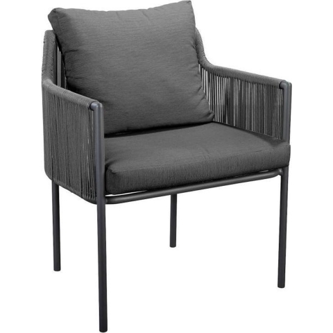 Umi dining chair alu black/rope grey - Yoi