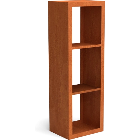 Egura cortenstaal houtopslag onderverdeling 3 vakken 500x385x1500 mm - Geroba
