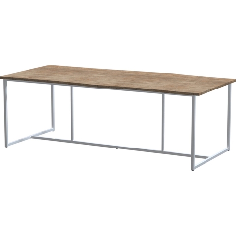 Quatro Tafelframe Frost Grey met Robusto Tafelblad Teak 220 x 95 cm - 4so