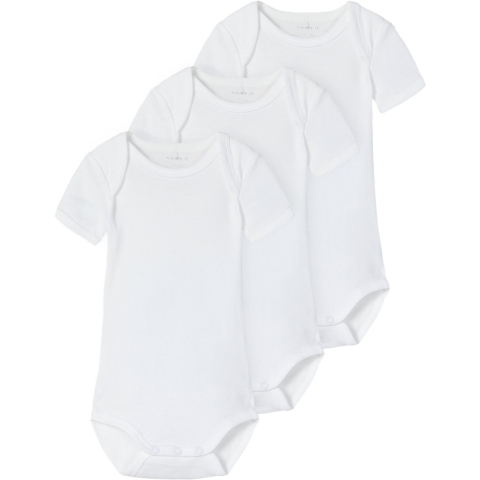 Name It Romper k/æ - Noos - NbnBody - 3-pack - Bright White - Name It - 1½ jaar (86) - Romper S/S