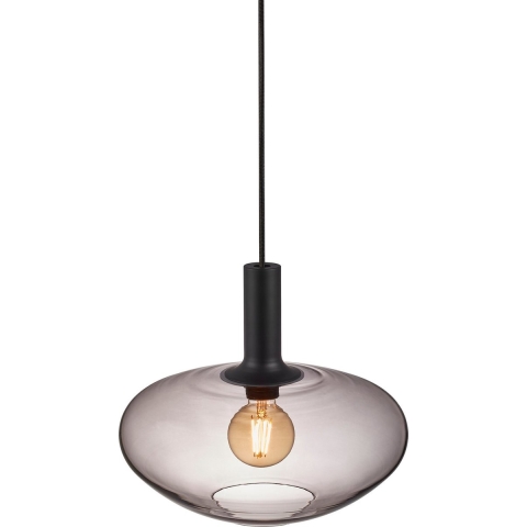 Nordlux Alton - Hanglamp - Ø 35 X 330 Cm - Zwart En Gerookt Glas