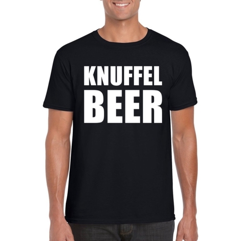 Knuffel beer tekst t-shirt zwart heren L -