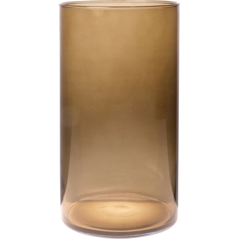 Bloemenvaas Neville - lichtbruin transparant - glas - D16 x H30 cm -