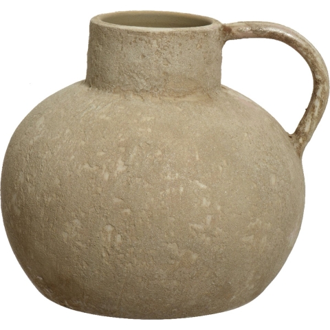 Vaas kruik model - terracotta - lichtbruin - D28 x H24 cm - vintage -