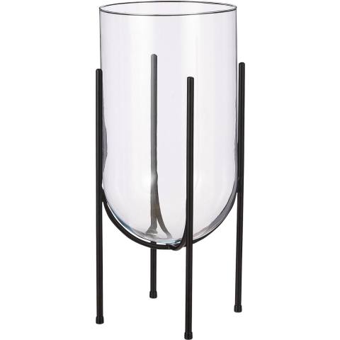 Bloemenvaas Jamey - metalen standaard - transparant - 49 x 23 cm - decoratieve bloemenvaas -