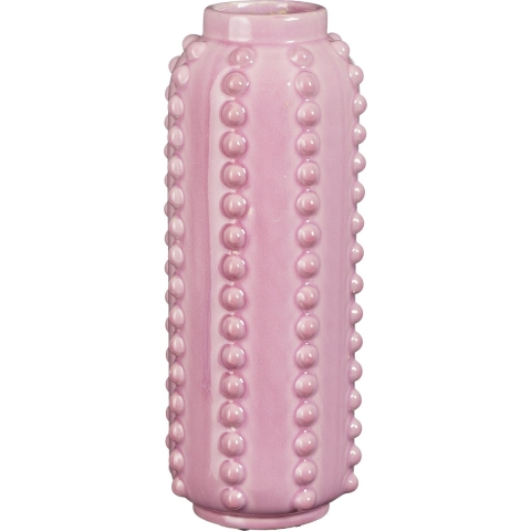 Bloemenvaas - boaz - gebobbeld - roze - 30 x 11 cm -