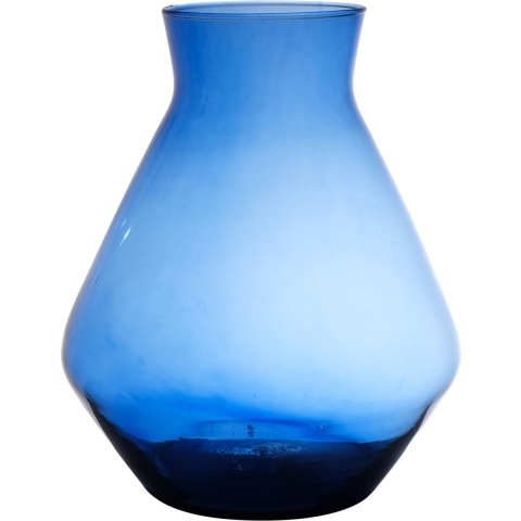 Hakbijl Glass Bloemenvaas Alexandra - transparant blauw - eco glas - D19 x H25 cm -