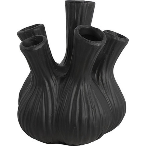Countryfield Bloemenvaas Moyo - mat zwart - L17 x  B17 x H20 cm - tulpenvaas - interieur - decoratie -