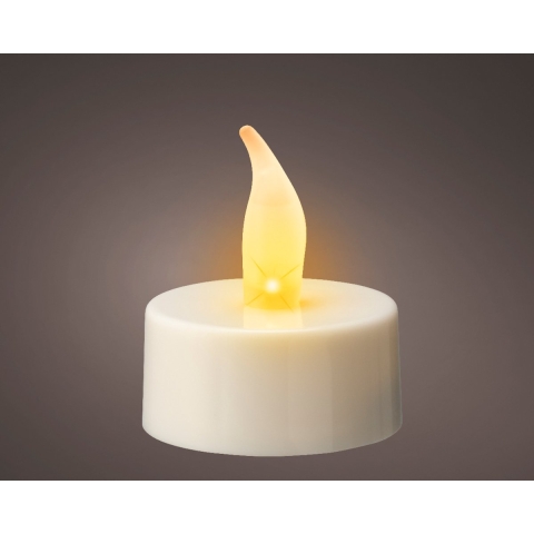 LED theelichtjes/waxinelichtjes - 12x st - wit - flikkerende vlam - warm wit -