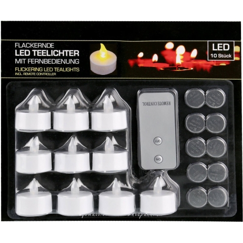 Cepewa Kaarsen - LED - 10 st - 3,5 cm - met afstandsbediening -