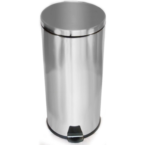 Prullebak/pedaalemmer - 30 liter - 64 x 36 x 30 cm - chroomkleurig -