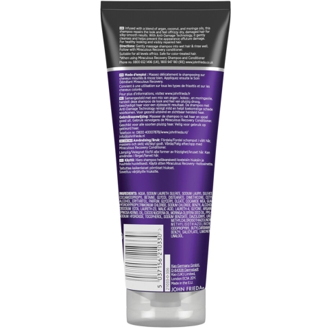 4x John Frieda Frizz Ease Miraculous Recovery Shampoo 250 ml
