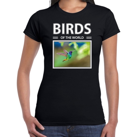 Kolibries t-shirt met dieren foto birds of the world zwart voor dames XL -