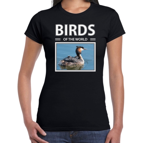 Futen t-shirt met dieren foto birds of the world zwart voor dames S -