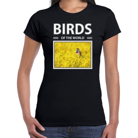 Blauwborst vogels t-shirt met dieren foto birds of the world zwart voor dames S -