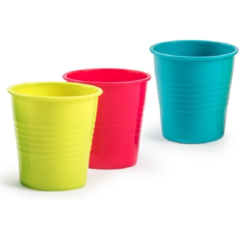 24x Kunststof drinkglazen gekleurd 200 ml -
