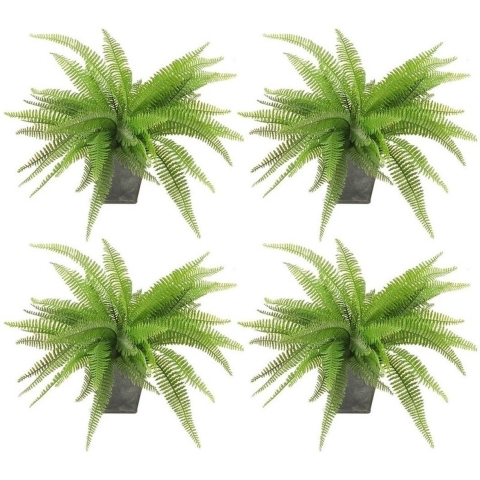 Kunstplant - 4x - varen - groen - 33 cm - kunst kamerplant -