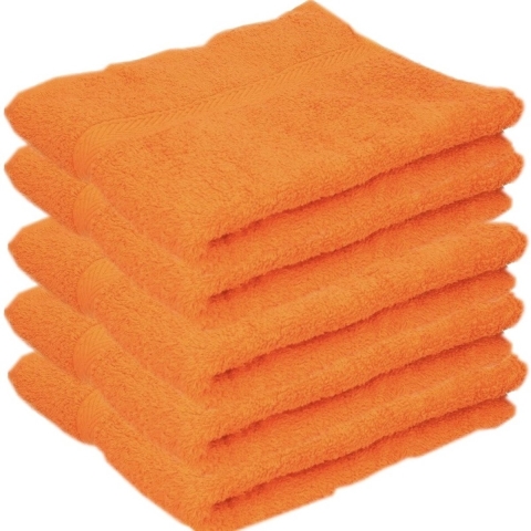 Towelcity Luxe badhanddoek - 5x - oranje - 50 x 90 cm - 550 grams - Badkamer textiel - Katoen -