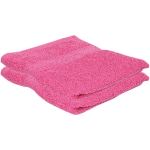 2x Voordelige handdoeken fuchsia roze 50 x 100 cm 420 grams -