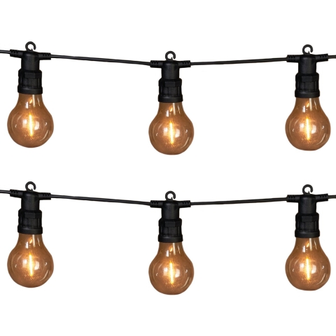 2x stuks tuinverlichting lichtsnoeren met lampjes/bollampjes klassiek warm 10 meter -
