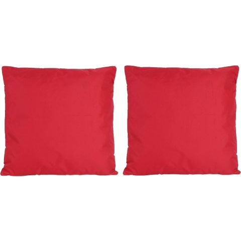 6x Bank/sier kussens voor binnen en buiten in de kleur rood 45 x 45 cm -