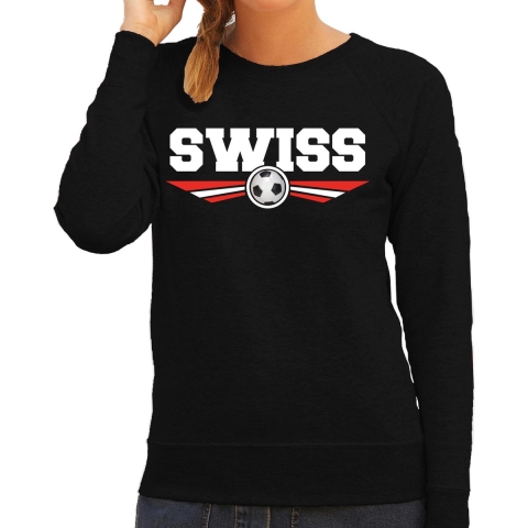 Zwitserland / Switzerland / Swiss landen / voetbal sweater zwart dames XS -