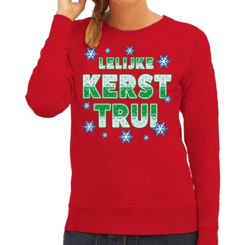 Foute kersttrui / sweater Lelijke kerst trui rood voor dames M (38) -