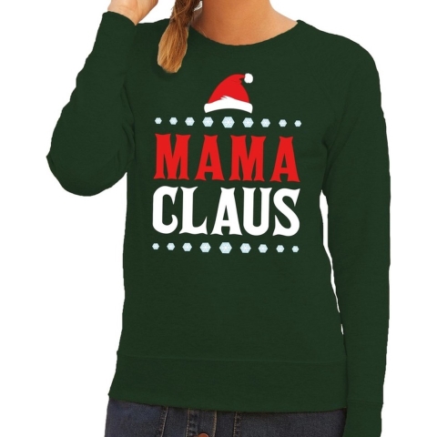 Foute kersttrui mama claus groen dames XL (42) -