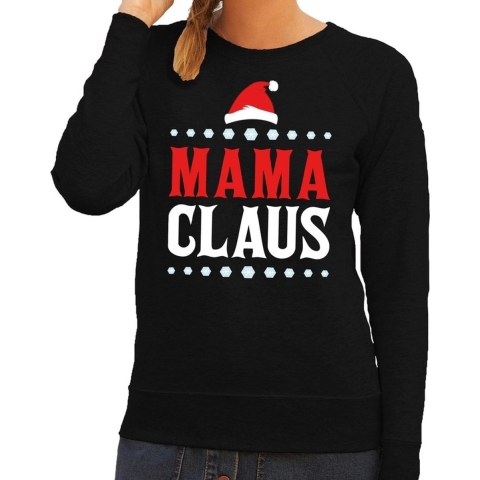 Foute kersttrui mama claus zwart dames XL (42) -