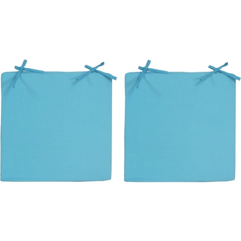 8x stuks stoelkussens voor binnen en buiten in de kleur lichtblauw 40 x 40 cm -