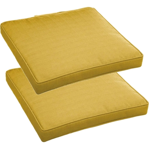 Hesperide Stoelkussens - Set van 6x stuks - binnen/ buiten stoelen - geel - 40x4 cm -