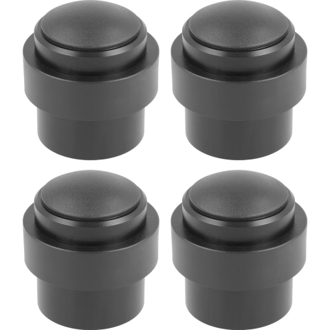AMIG Deurstopper/deurbuffer - 4x - D30mm - inclusief schroeven - mat zwart -