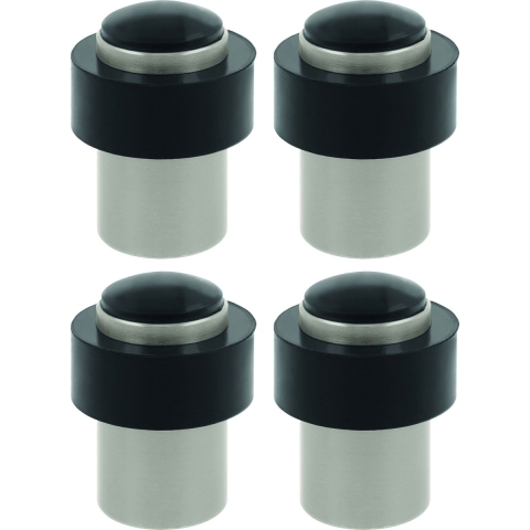 AMIG Deurstopper/deurbuffer - 4x - D30mm - inclusief schroeven - mat zilver -