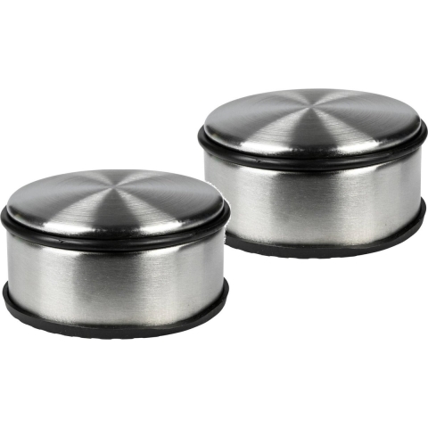 Deurstopper/deurbuffer rond - 4x - RVS - 1.1 kg - 11 x 6 cm -