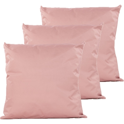 Sierkussen voor binnen en buiten - 3x - oud roze - 60 x 60 cm - tuinkussen -